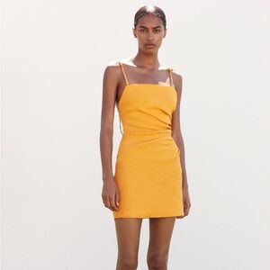 Zara Draped Linen Blend Dress.